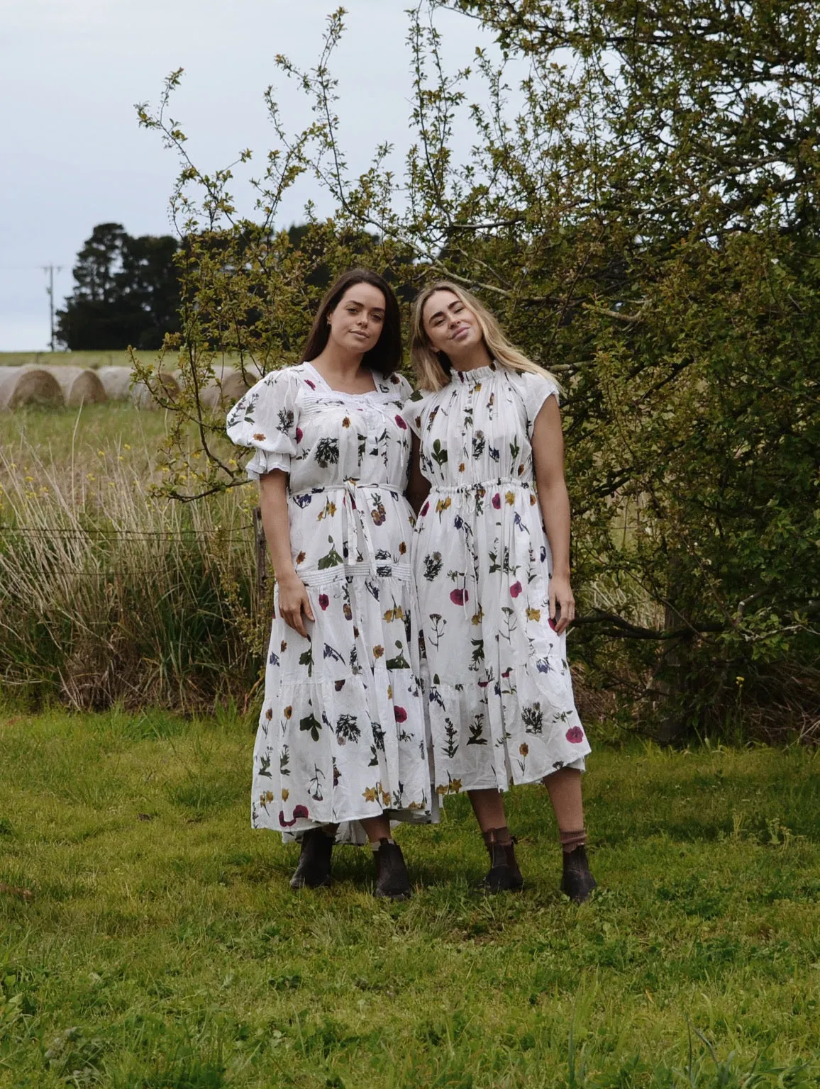 100% RECYCLED COTTON - MORNING SONG HAND SMOCKED TIERED DRESS - GARDEN BOTANIC