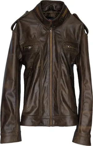 2018 Leather Jacket Distressed Brown