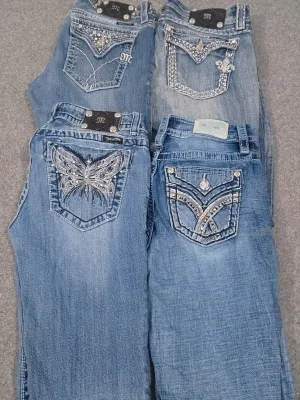 #294 Ladies Y2K Flared Miss Me Jeans -14