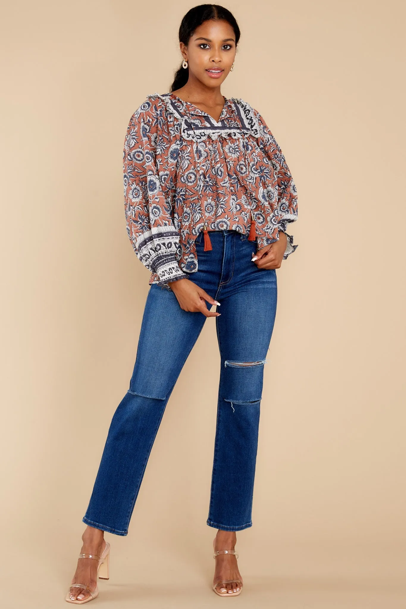 Amy Sienna Block Print Blouse