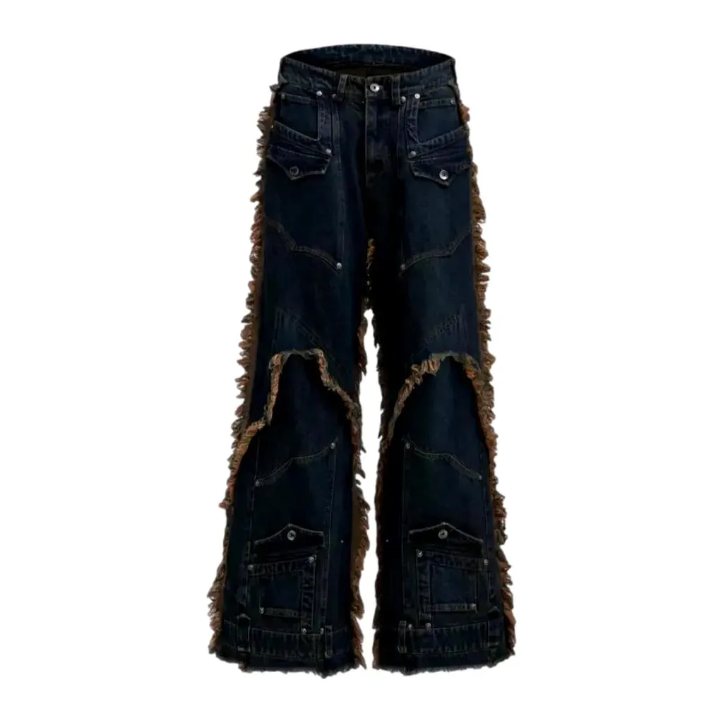 Boho mid rise baggy men's jeans