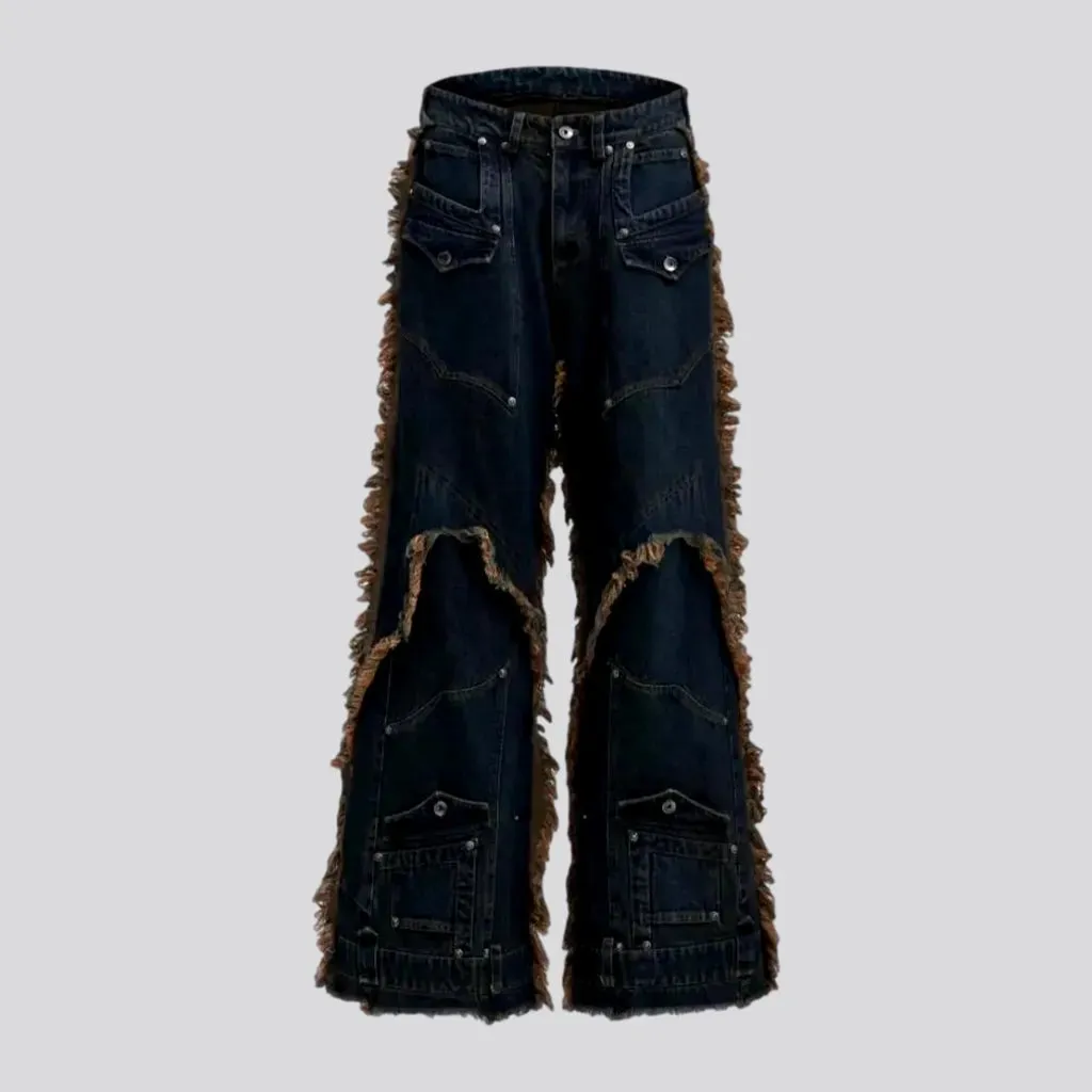 Boho mid rise baggy men's jeans