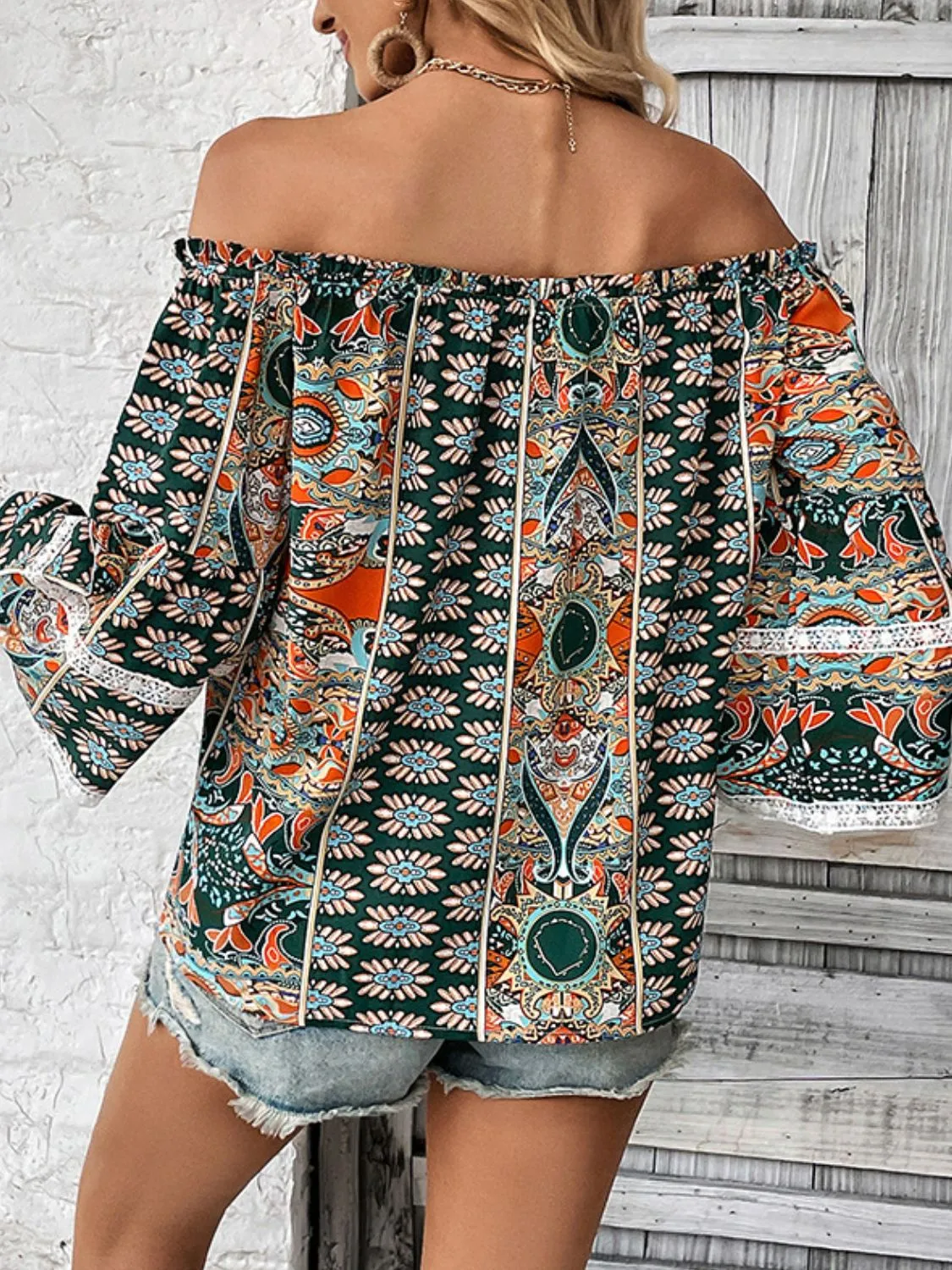 Boho Vacation Off-Shoulder Blouse