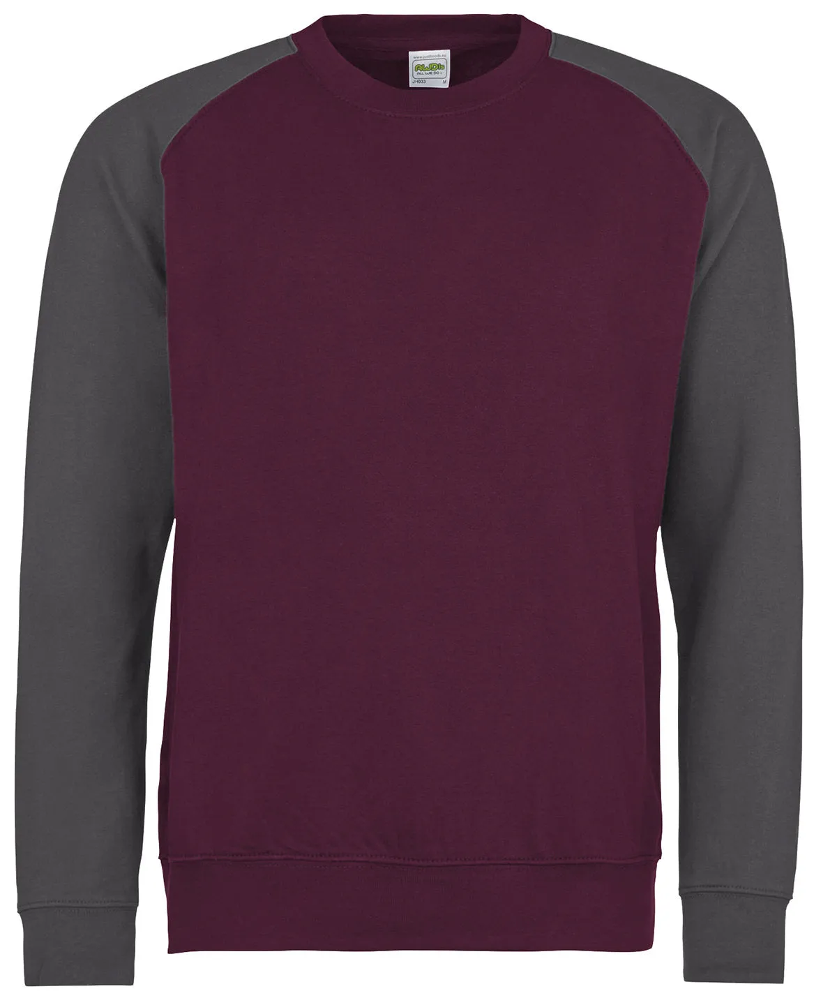 Burgundy/Charcoal - Baseball sweatshirt