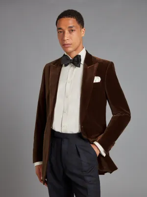 Carlyle Smoking Jacket - Brown Velvet