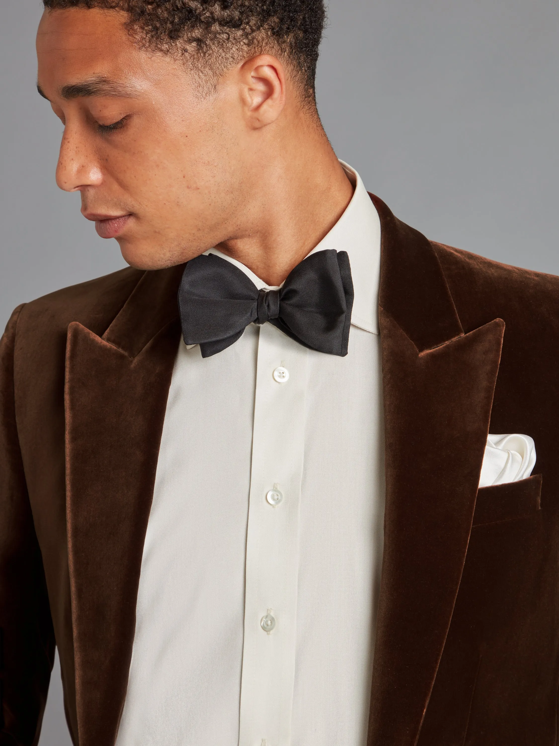 Carlyle Smoking Jacket - Brown Velvet