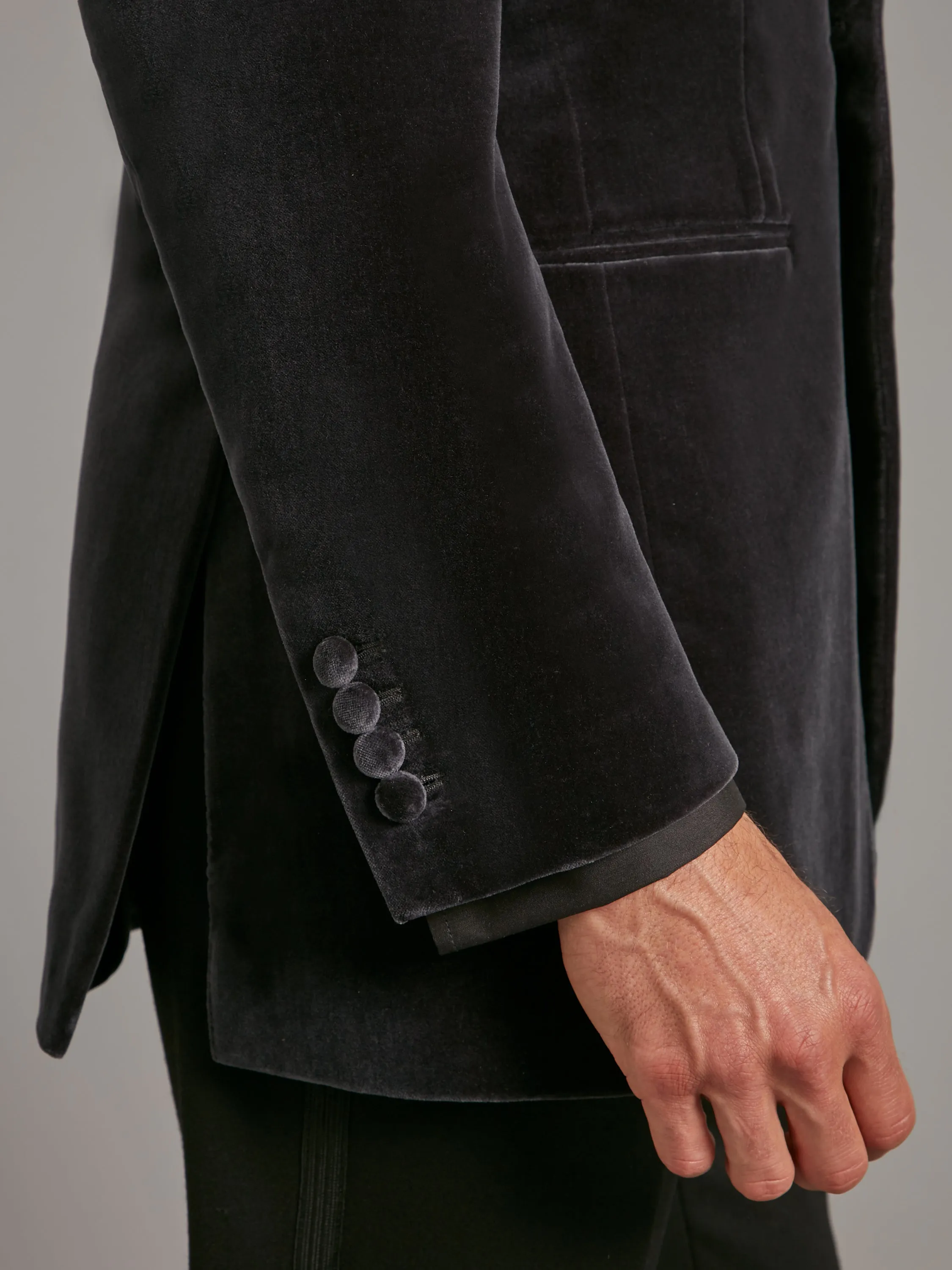 Carlyle Velvet Jacket  - Smoked Grey