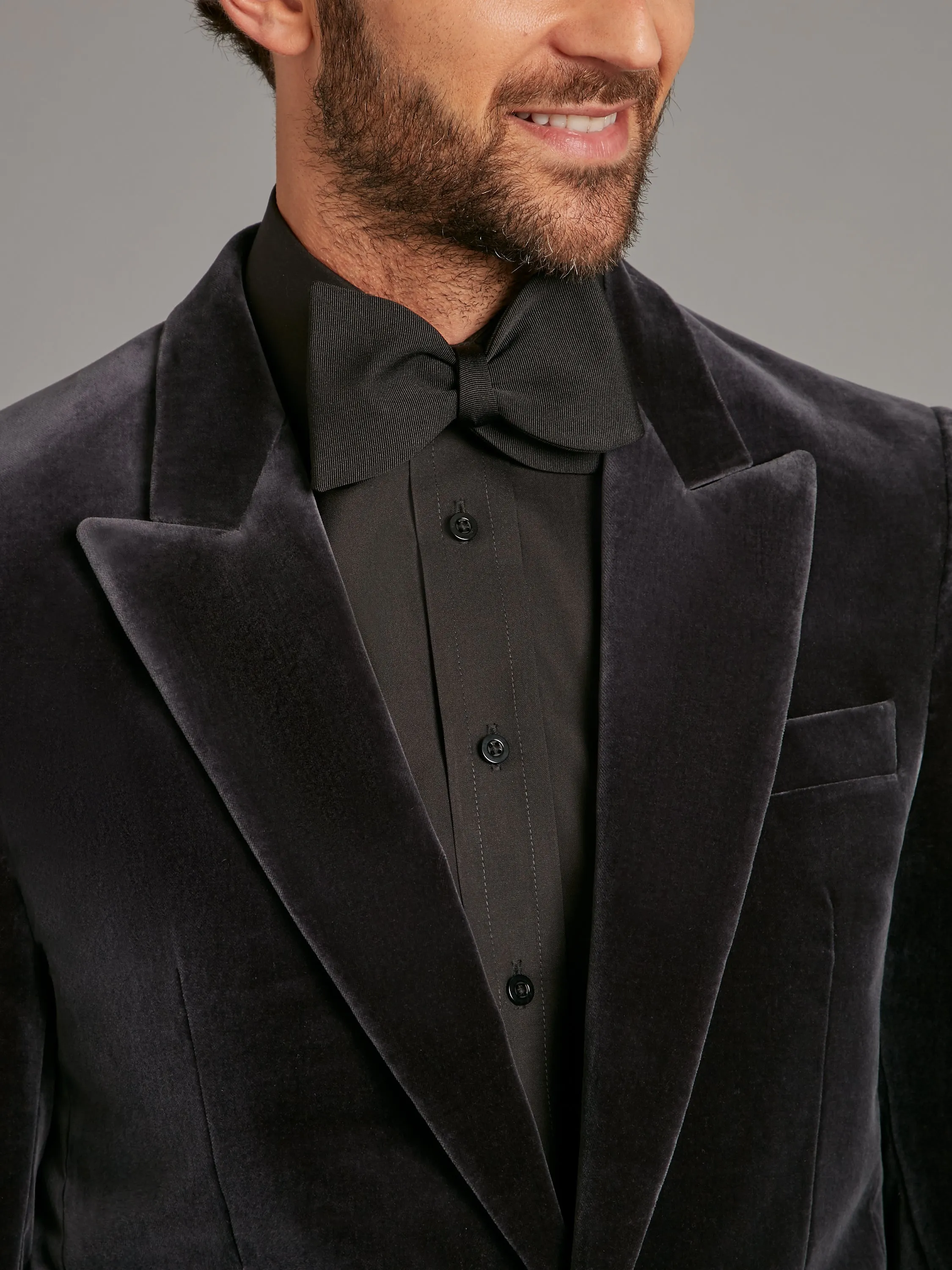 Carlyle Velvet Jacket  - Smoked Grey