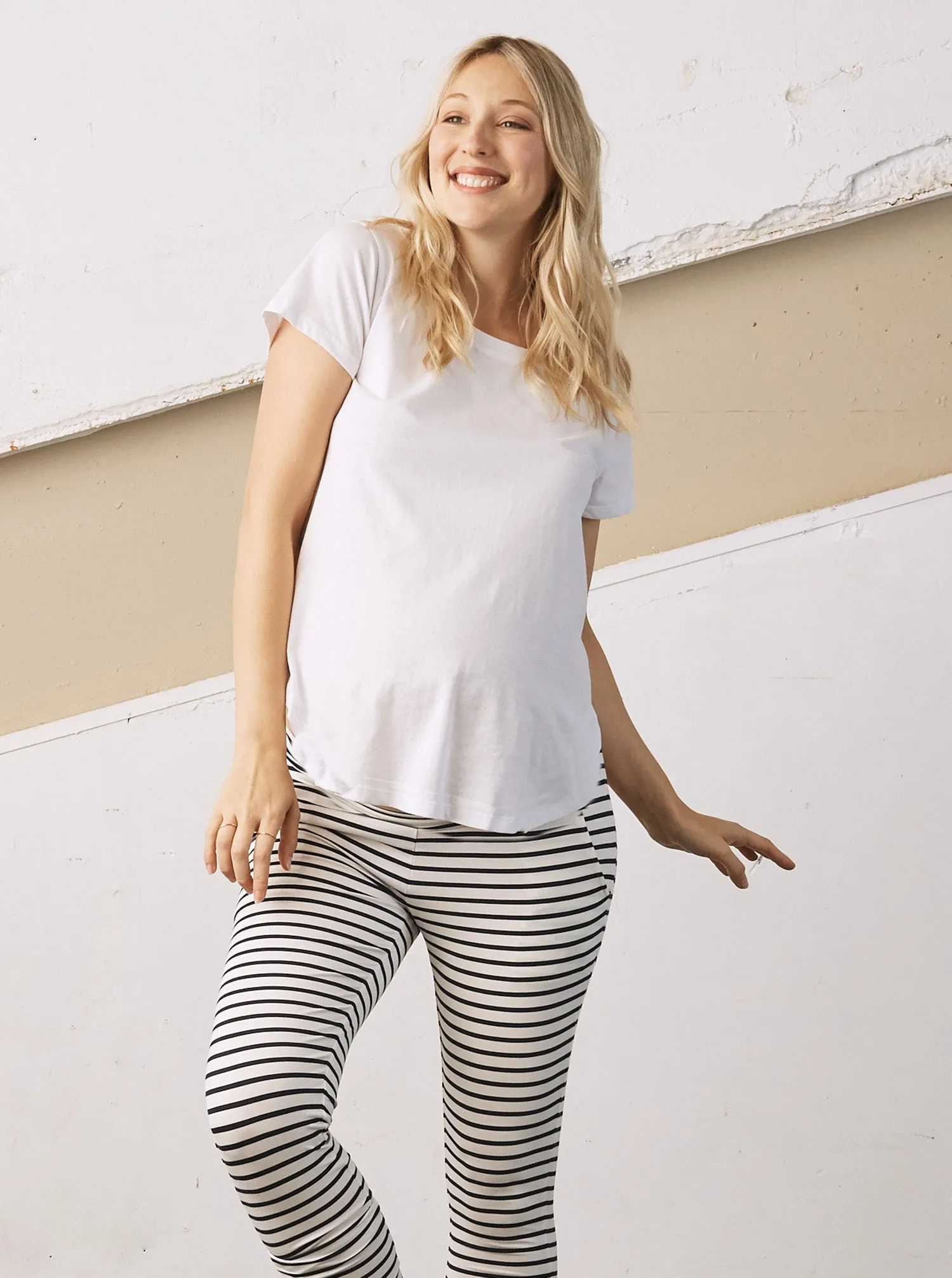 Clara Maternity Cotton Tee - White