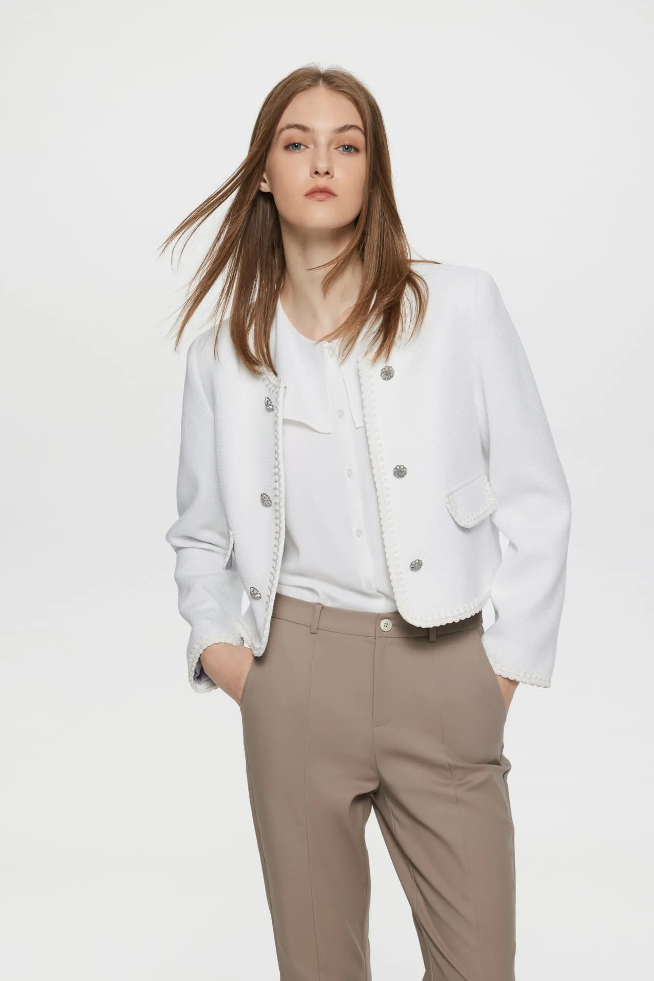 Coco Trimmed Lurex Dobby Jacket