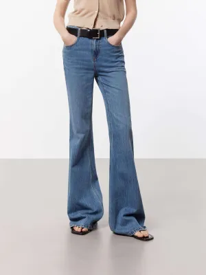 Cotton Flared Leg Jeans