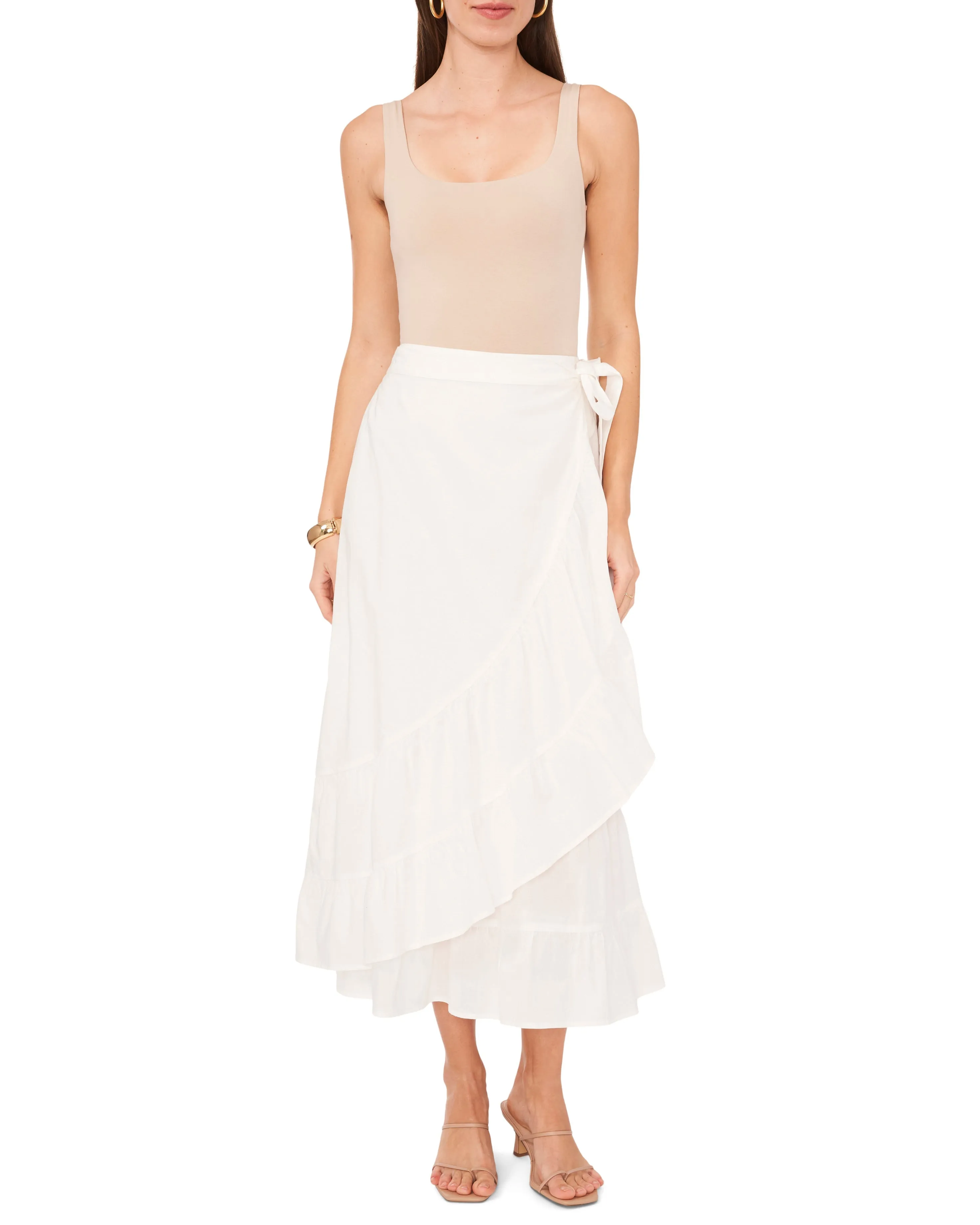 Cotton Ruffled Wrap Skirt