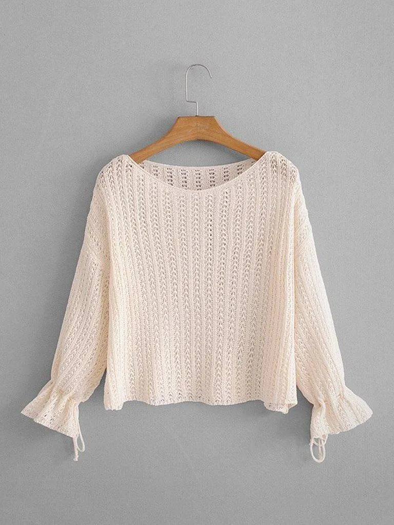 Drop Shoulder Open-Knit Jumper