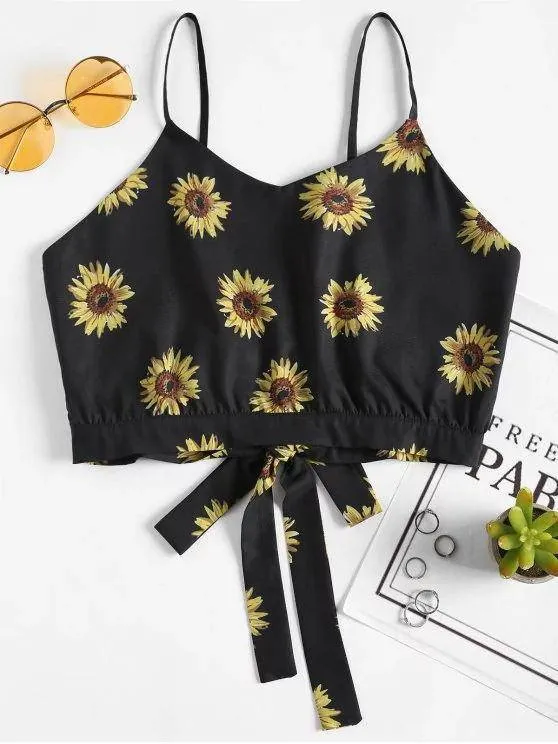 Elena Sunflower Print Cami Top