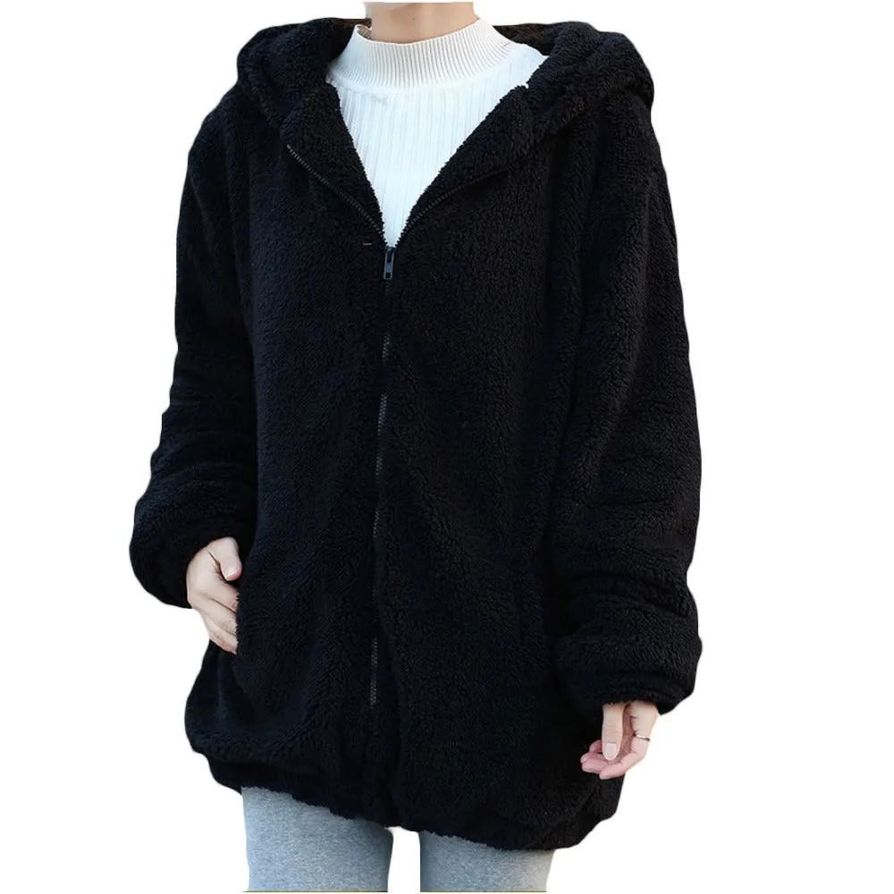 Fluffy Cute Bear Warm Hooded Jacket