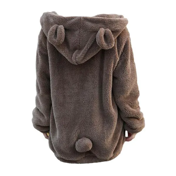 Fluffy Cute Bear Warm Hooded Jacket