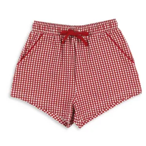 Gameday Check Shrimp Shorts- Garnet