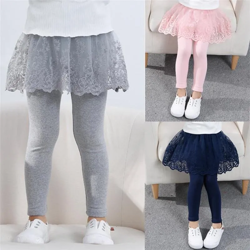 Girls Princess Lace Leggings Skirt Pants