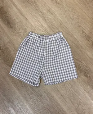 Grey Gingham Shorts