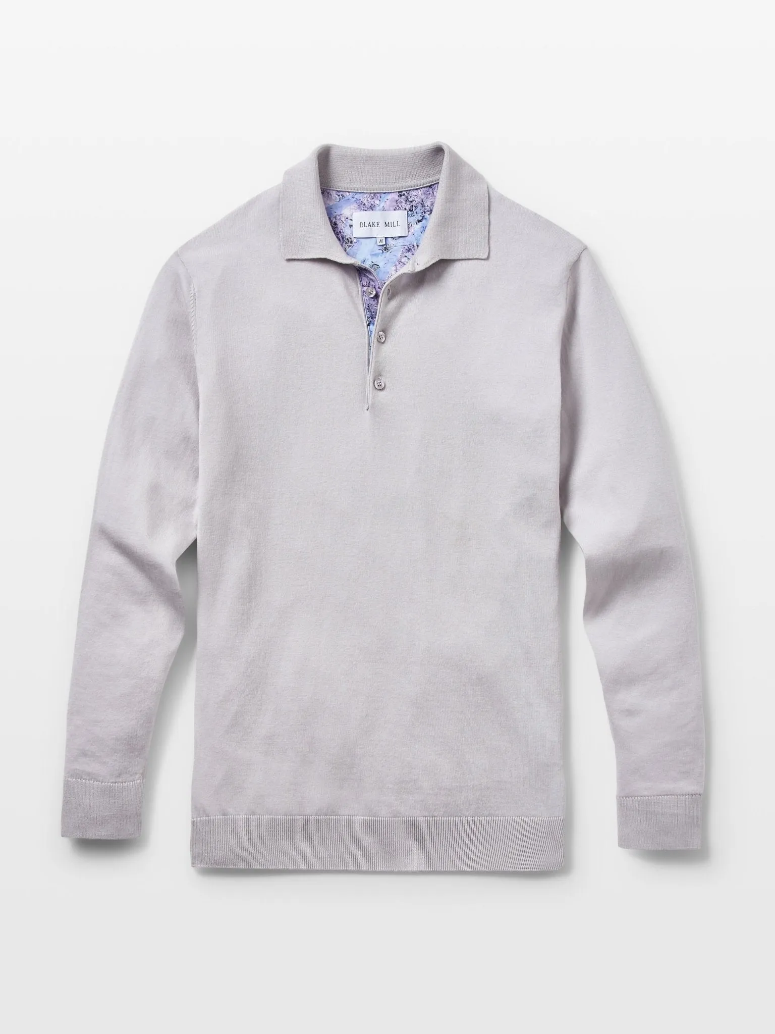 Grey Knit Polo with Times March Accents