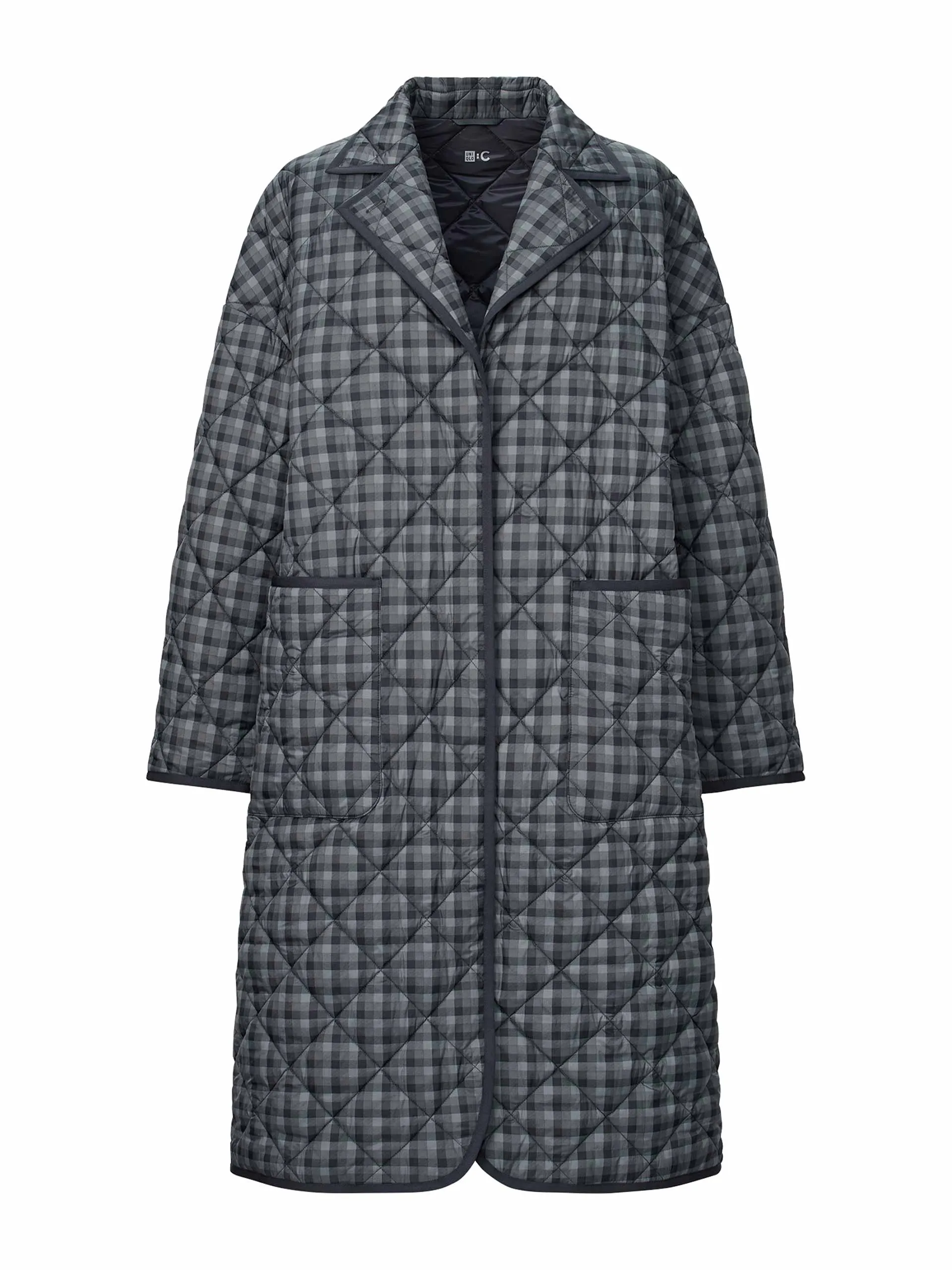 Grey warm padded oversized coat