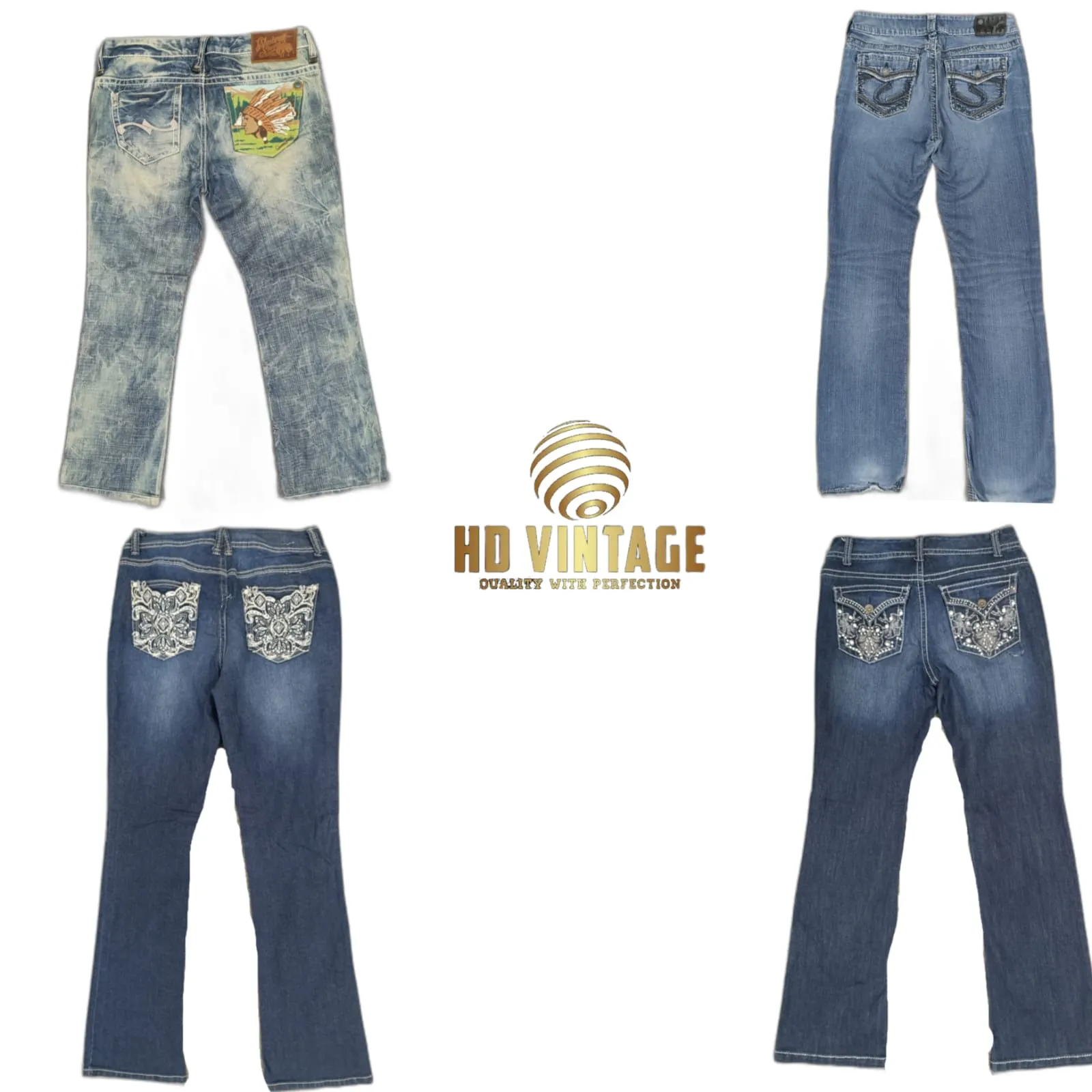 HD180 Ladies Y2K Flared Jeans - 13 pcs