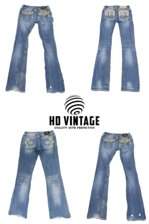 HD233 Ladies Y2K Miss Me Flared Jeans - 17 pcs