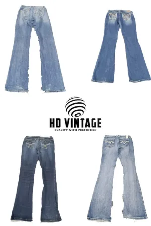 HD396 Ladies Y2K Flared Jeans - 16 pcs