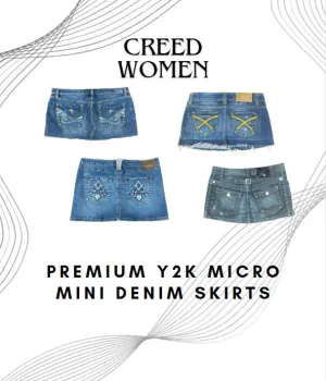 HE168 Premium Y2K Micro Mini Denim Skirts - 15 Pcs