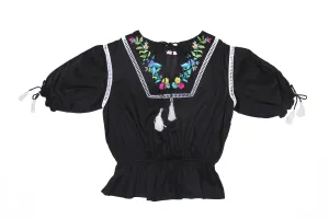 Isadora Blouse Midnight with Hand Stitch (Older Girls)