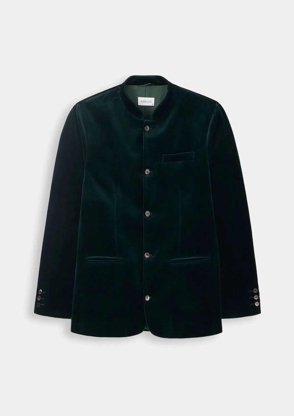 Ivy Green Organic Velvet Nehru Jacket