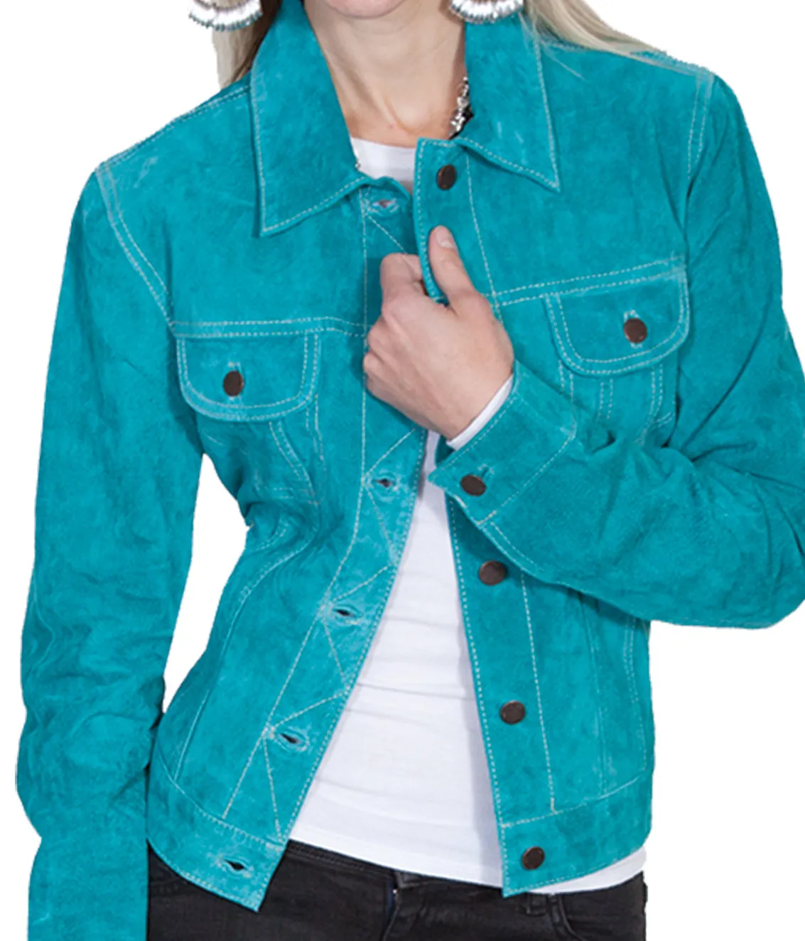 Jacket, Western Suede Leather Jean Jacket - Style L107