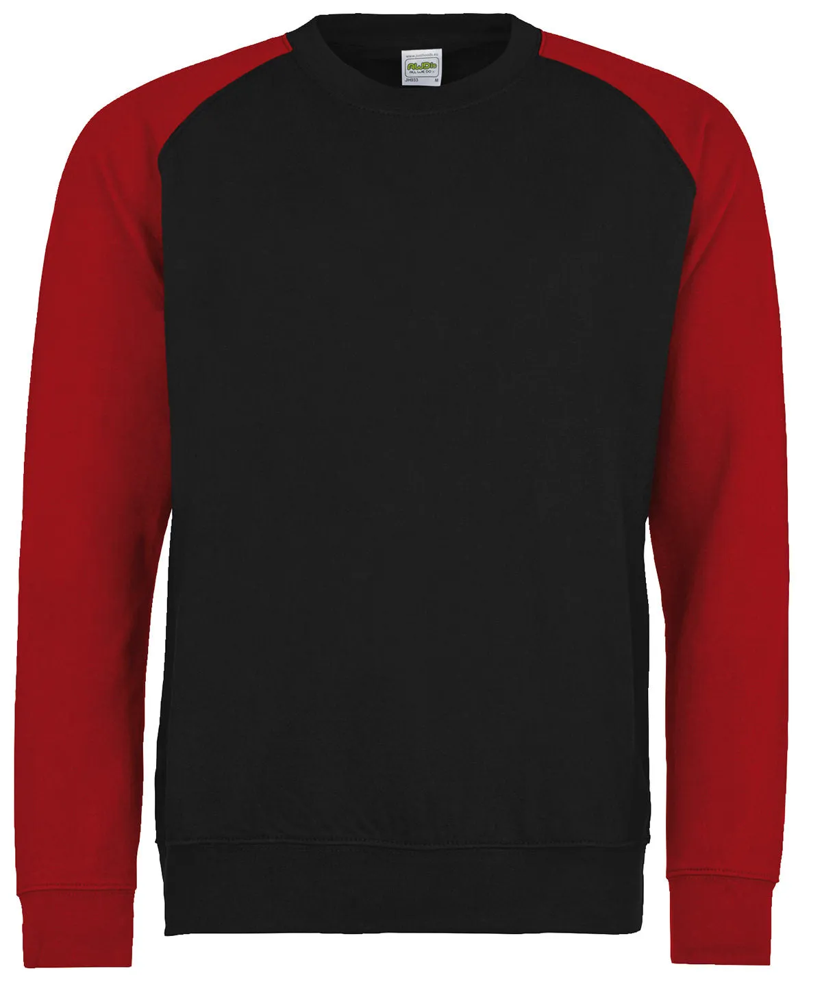 Jet Black/Fire Red - Baseball sweatshirt