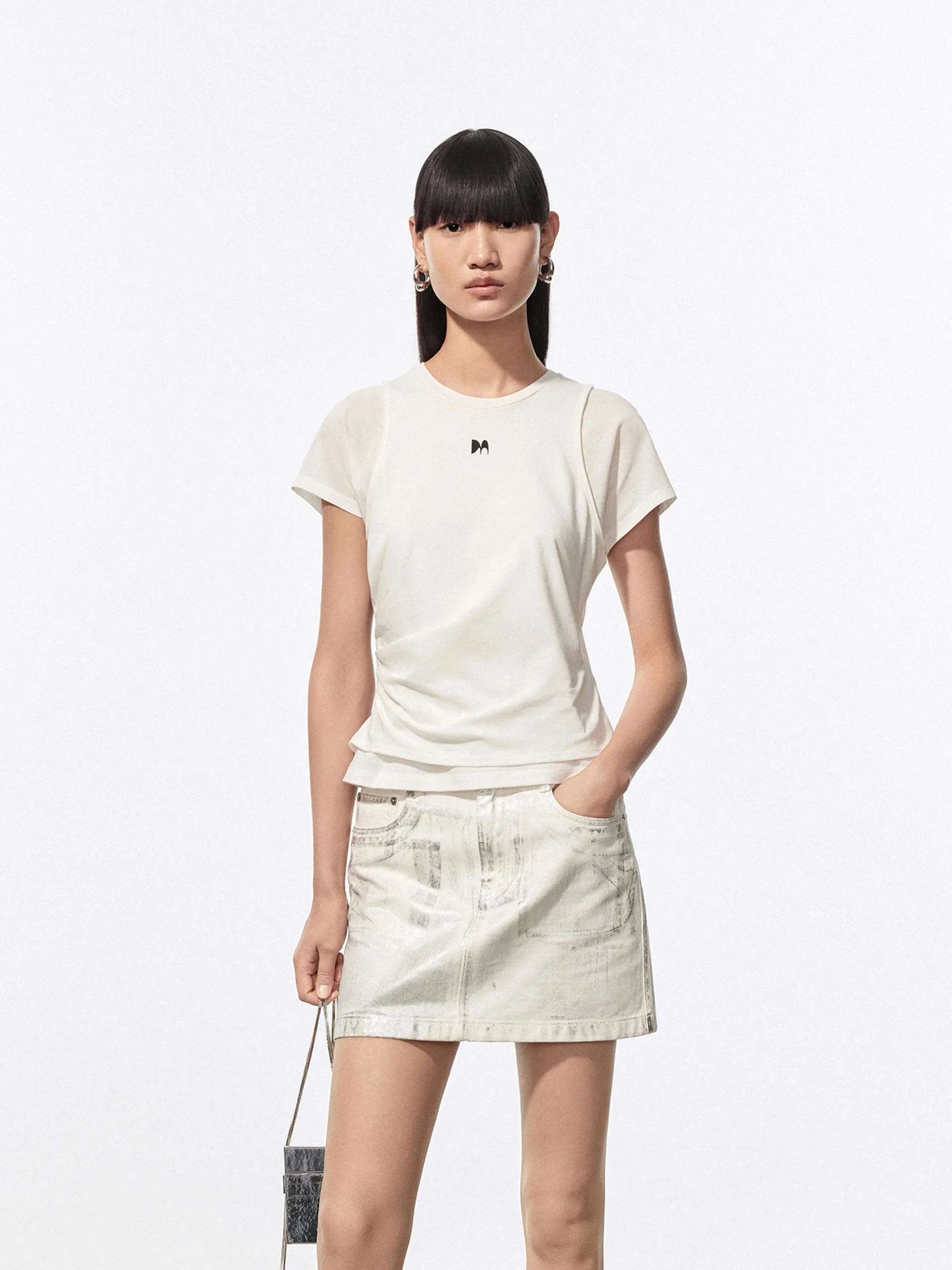 Layered Detail Cotton T-shirt