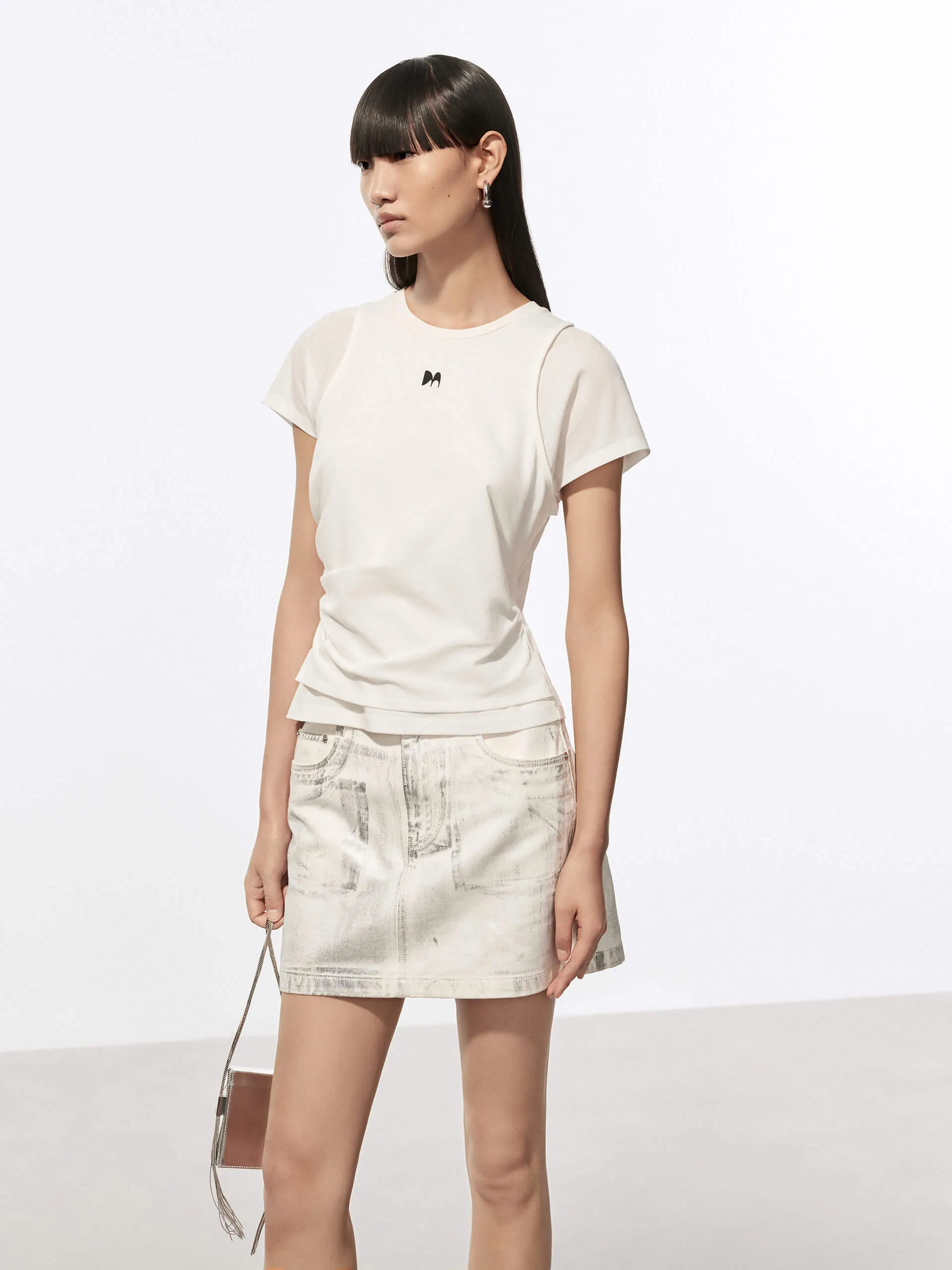 Layered Detail Cotton T-shirt