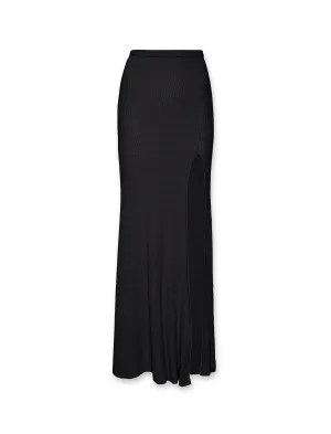 Matte Flared Midi Skirt