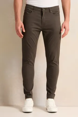 Men Grey 5-Pocket Slim Fit Trouser