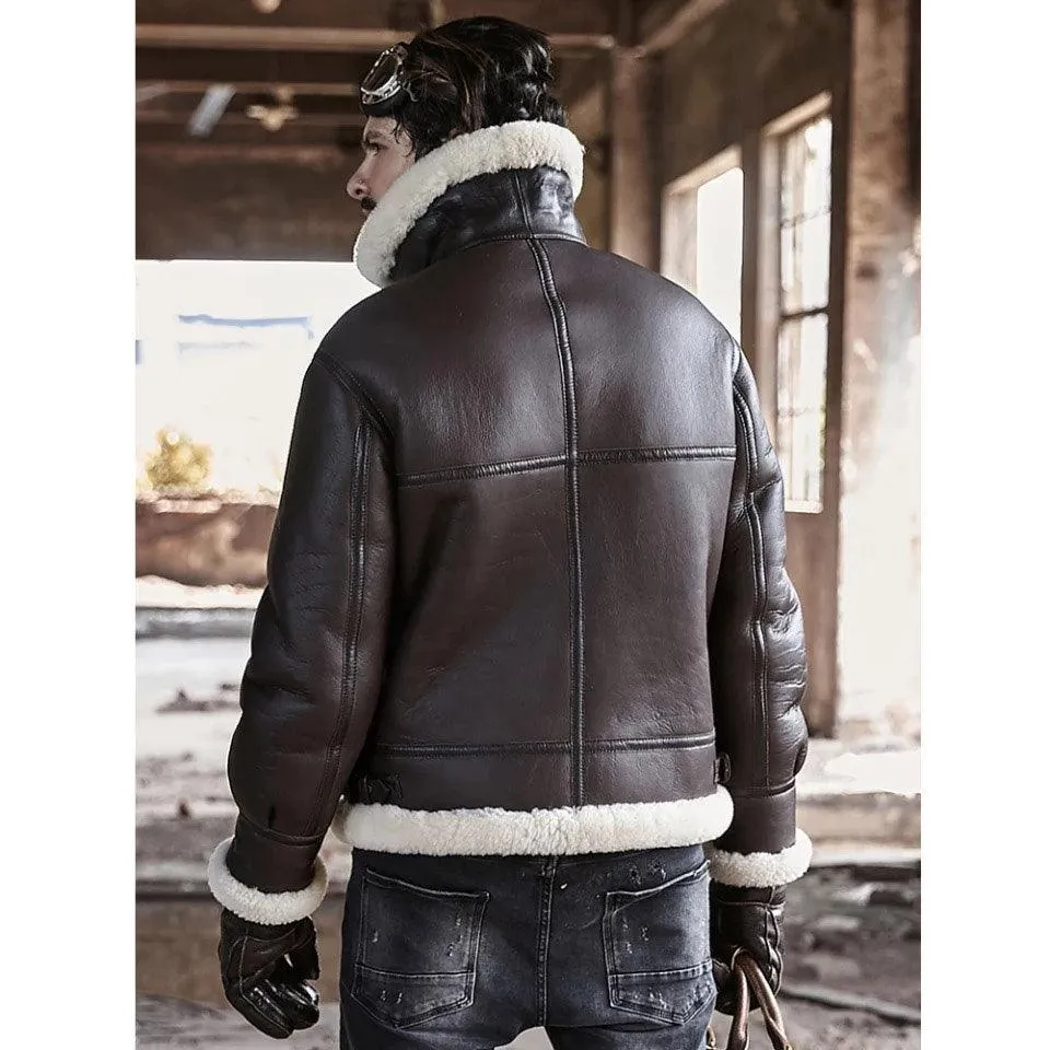 Men's Classic B3 Sheepskin Shearling Bomber Jacket