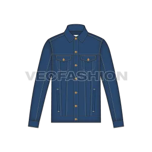 Mens Classic Denim Vector Jacket