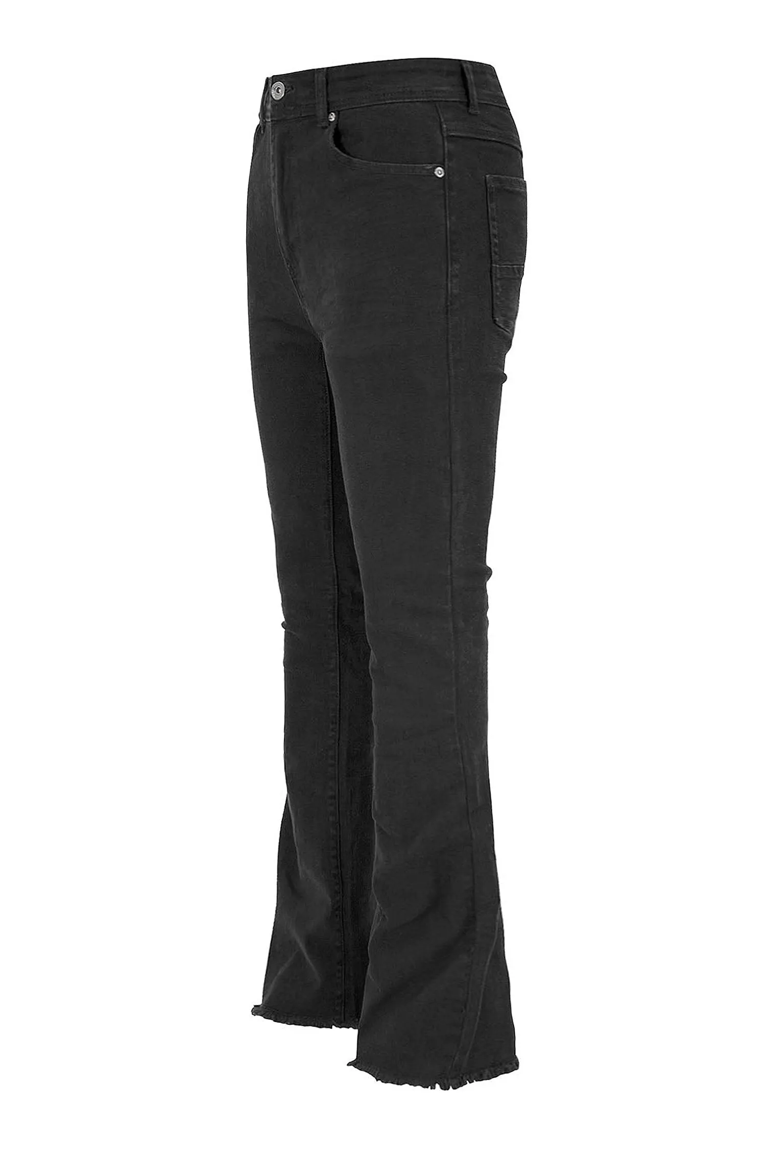 Men's Solid Twill Stacked Flared Jeans