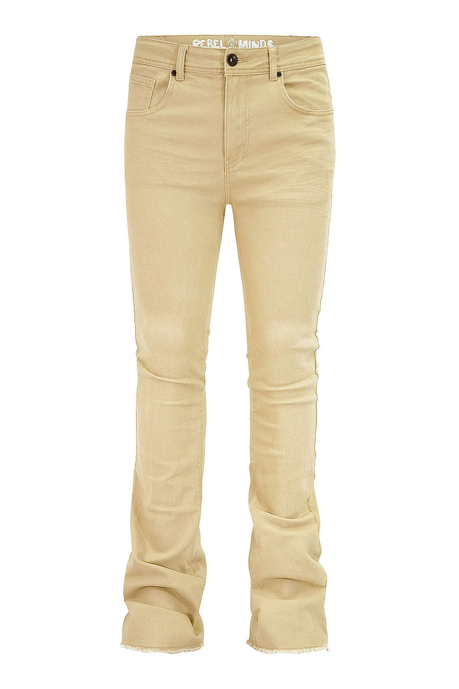 Men's Solid Twill Stacked Flared Jeans