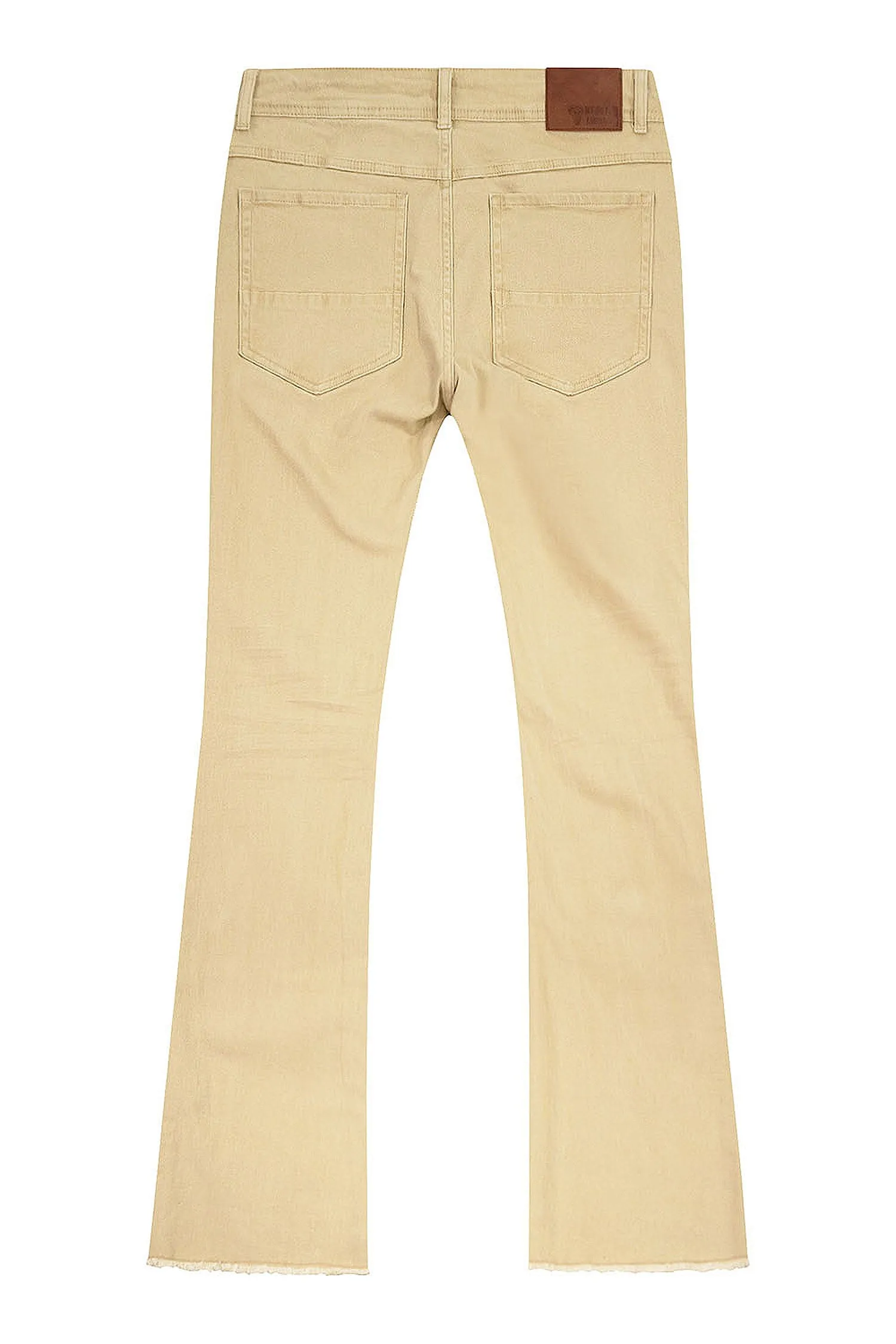 Men's Solid Twill Stacked Flared Jeans