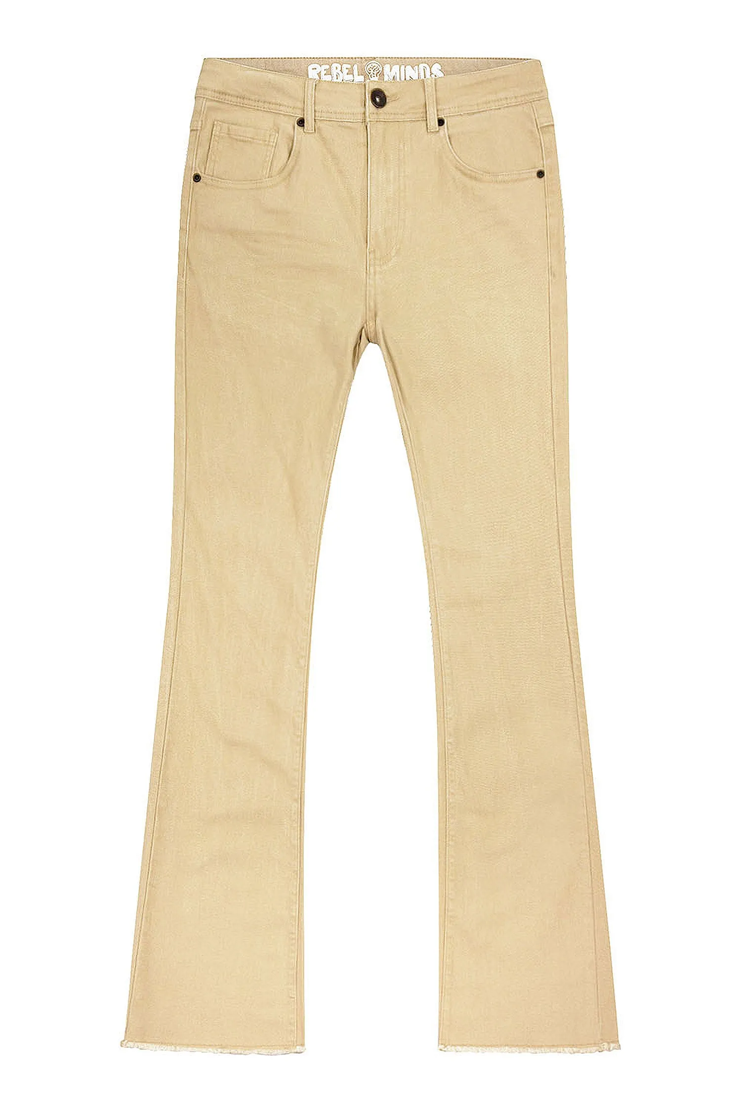 Men's Solid Twill Stacked Flared Jeans