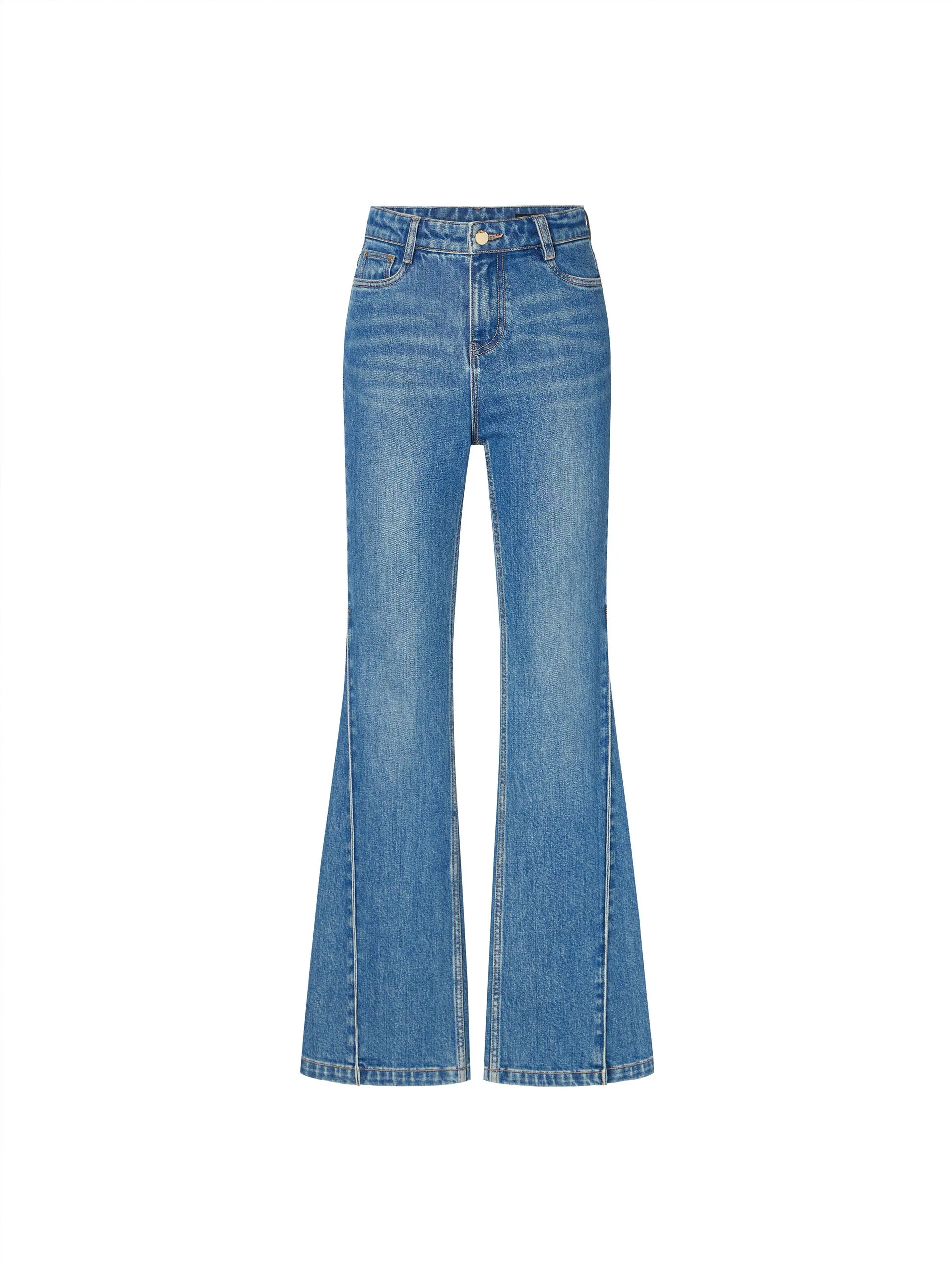 Mid Waist Flared Jeans