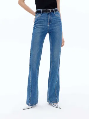 Mid Waist Flared Jeans