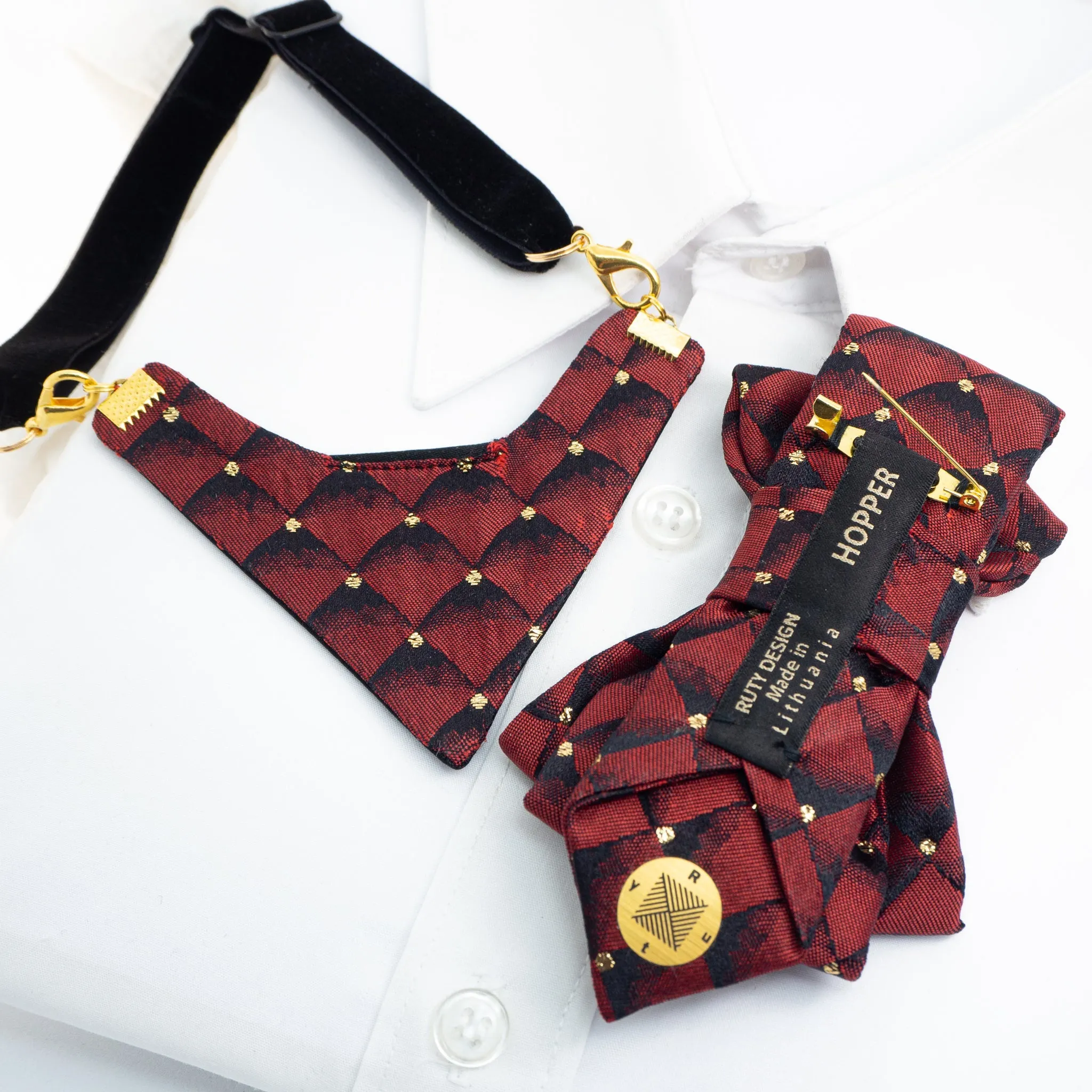 Necktie for women "BORDO DIAMOND FOR LADIES"