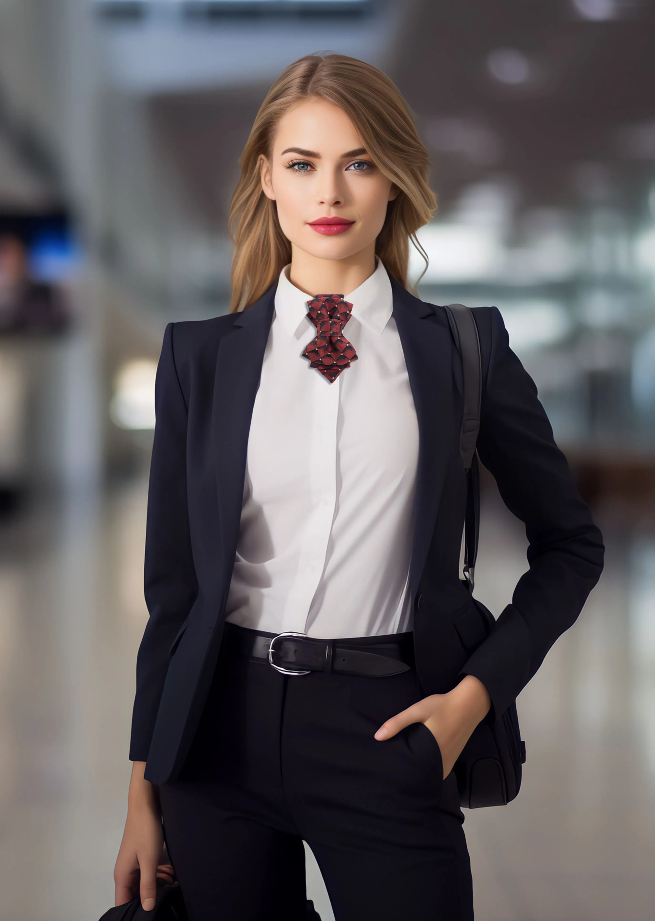 Necktie for women "BORDO DIAMOND FOR LADIES"