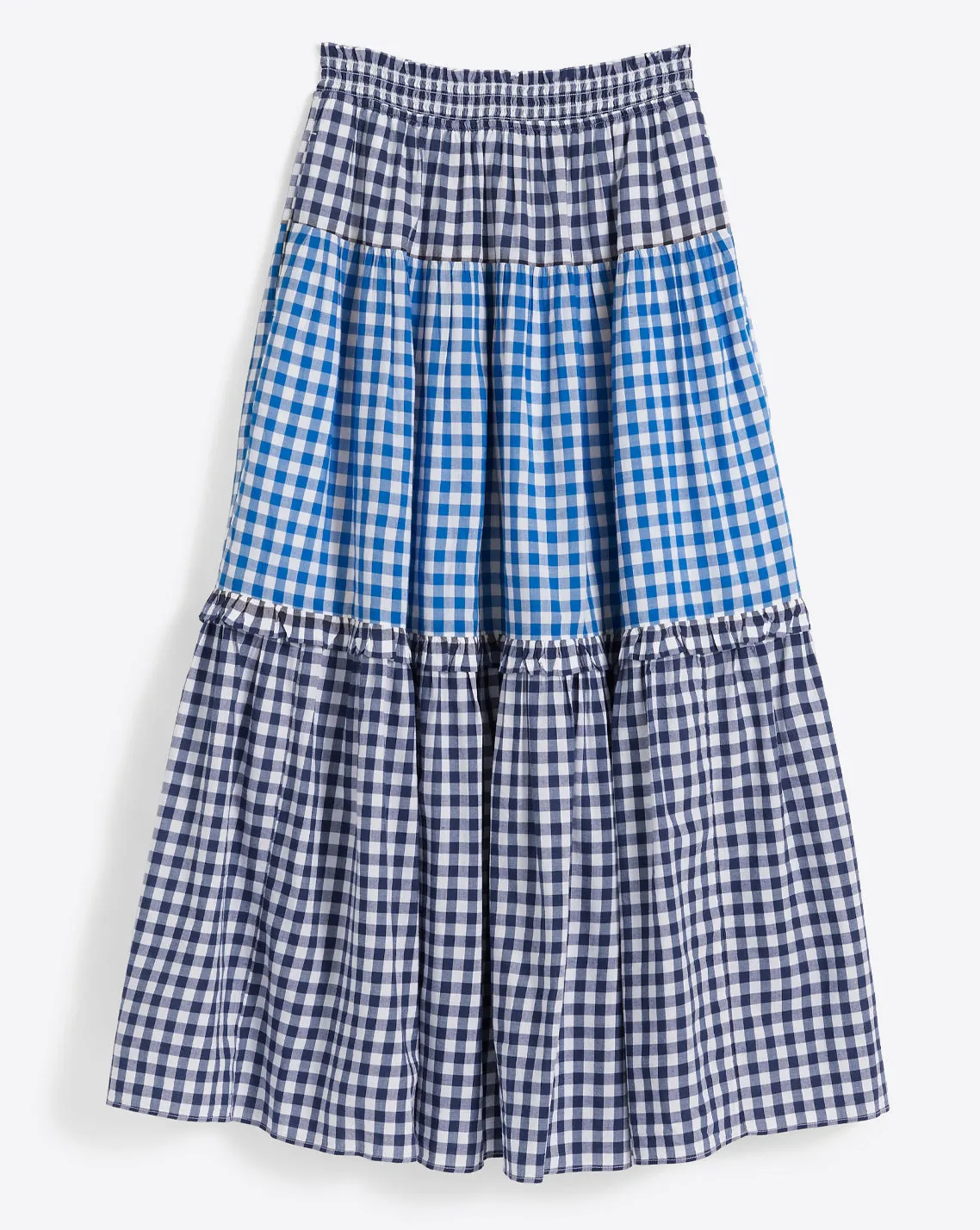 Peasant Skirt in Blue Gingham