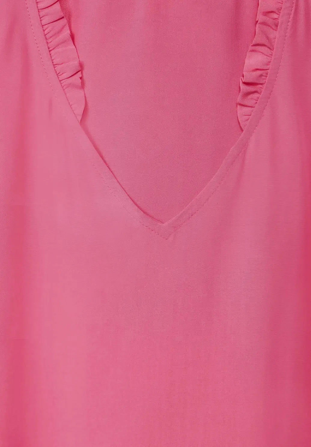 Pink v neck sleeveless blouse with frill detail Street One 344045 Pink