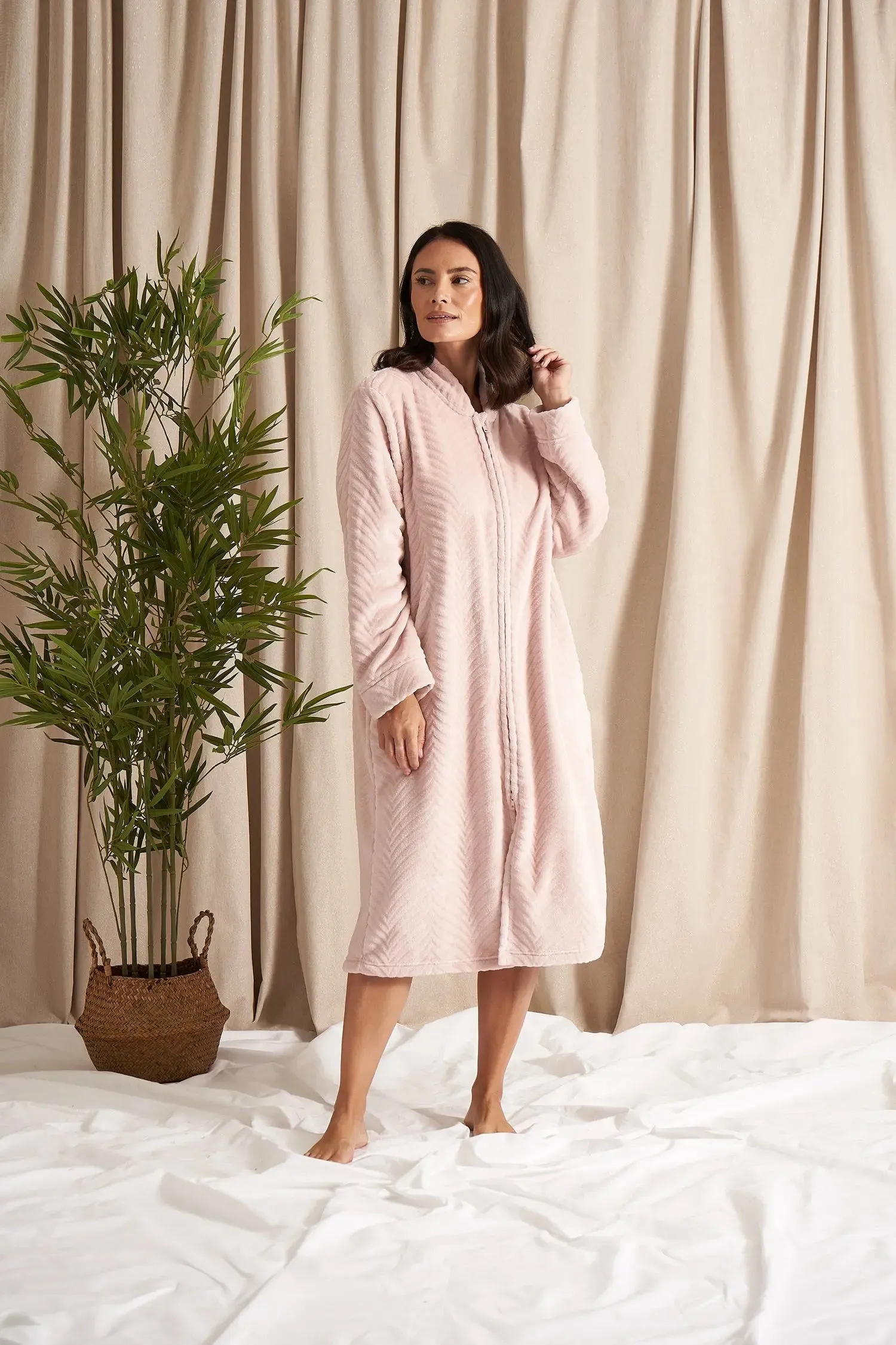 Rose Cosy Chevron Housecoat